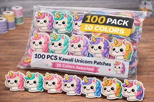 <b>Cute</b> Fantasy Horse Embroidered Iron On Patch 2.5 Inch 100 Pcs Pack 10 Colors Available Applique for Kids Clothes Bags DIY - Product Image 2