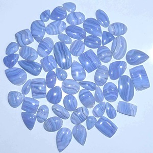 Hermosas Gemas Sueltas de Ágata Azul Natural, Cuarzo, Venta al por Mayor, Alta Calidad, Sin Tratar, Mezcla de Formas y Tamaños, Cabujón para Joyería - Product Image 5