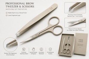 Pinzas Profesionales Premium para Cejas con Punta Inclinada, Acero Inoxidable, Logotipo Personalizado, Herramienta de Precisión para Depilación de Cejas - Product Image 5
