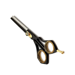 Ciseaux de barbier professionnels pour droitiers, best-sellers, 28 dents, lames en acier inoxydable revêtues de titane, manche moyen, pour cheveux - Product Image 4