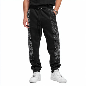 Pantalon de jogging épais et surdimensionné pour homme avec strass, style streetwear personnalisé, idéal pour l'hiver - Product Image 5