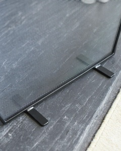 Crescent Shield Metal Fireplace <b>Screen</b> Curved Fine Mesh Spark Guard Freestanding Hearth Safety <b>Protector</b> with Handle - Product Image 4