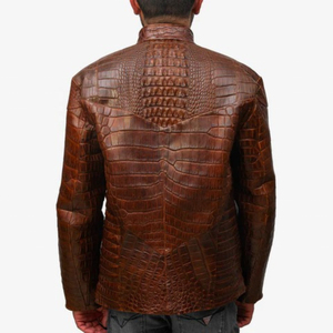 High Quality ODM OEM Customized <b>Men's</b> Embossed Genuine Leather Canvas <b>Jacket</b> Handmade Waterproof Breathable Anti-Bacterial - Product Image 3
