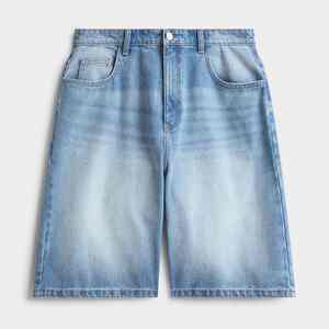 Shorts en jean vintage pour hommes avec strass personnalisés, streetwear de haute qualité, délavage clair, ourlet brut - Product Image 3