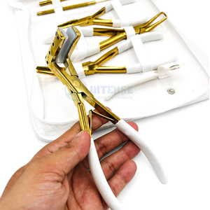 Hair Extension Tool Kit Stainless Steel Micro <b>Beads</b> Pliers <b>Set</b> Tape In Pliers Scissors Loop Needle for Salon Use - Product Image 4