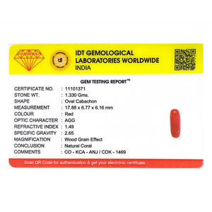Natural Red Coral Loose Gemstone 6.65 Carat Oval Cut 10x12mm for Fine Jewelry - Product Image 4