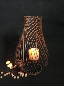 Artisan Design Handmade Wire <b>Lantern</b> Candle Holder Home Decoration Metal Cage Style Modern Model L925 - Product Image 5