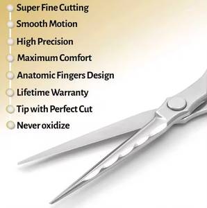 Ciseaux de coiffure professionnels en acier inoxydable, lame tranchante, pour droitiers, manche moyen - Product Image 2