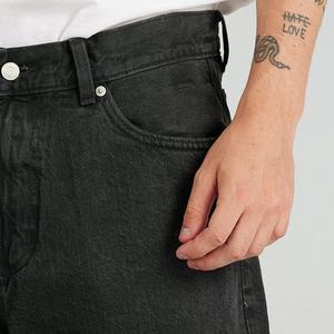 Pantalones Cortos de Mezclilla Desgastados para Hombre, Estilo Urbano, Pierna Recta, Cintura Media, Casuales de Verano, de Algodón Tejido, con Cremalleras y Bolsillos Bordados - Product Image 4