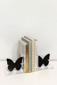 Transparent Acrylic Bookends With Non Slip Base For School <b>Books</b> Office Files And Decorative Shelings <b>Display</b> - Product Image 5