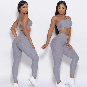 Conjunto de Ropa Deportiva de Pilates para Mujer, 2 Piezas, con Relleno en el Pecho, Colores en Contraste, Transpirable, Personalizable, para Gimnasio y Yoga, con Cierre - Product Image 2