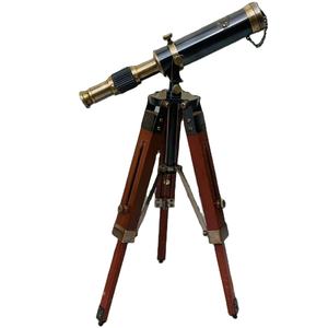 Telescopio de latón negro con acabado antiguo y soporte de madera de estilo antiguo, telescopios artesanales en venta por exportadores. - Product Image 1