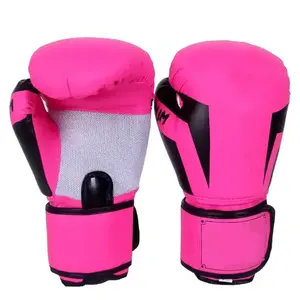 Gants de boxe respirants à logo personnalisé de haute qualité avec fermeture auto-agrippante, en cuir de vachette de couleur personnalisée, pour l'entraînement en extérieur unisexe - Product Image 2