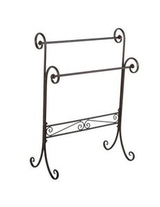 Porte-serviettes et porte-plaids doré antique, mobilier fonctionnel - Product Image 3