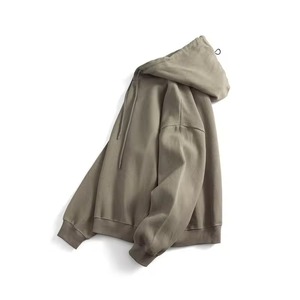 Sweat à capuche homme style urbain simple, personnalisé, épais, en tissu gaufré, avec empiècements contrastants - Product Image 5