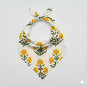 Bandana en coton imprimé à la main style bohème, foulard carré indien léger pour femme, commande en gros FABRIA 21x21 pouces - Product Image 1