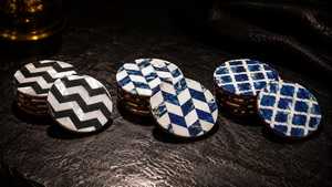 Elegant Bone Inlay <b>Table</b> <b>Coaster</b> Set Decorative Tea Mug Holder Handmade Interior Decor Piece Collection - Product Image 1