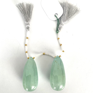 อะความารีนทรงหยดน้ำคู่  หินธรรมชาติสำหรับทำเครื่องประดับชั้นดี - Product Image 1