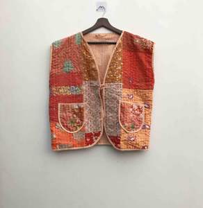 Chaleco Étnico Khambadi Hecho a Mano en India, Chaleco Tradicional de Lana Khambadi, Chaqueta, Abrigo Sin Mangas Acolchado Estilo Khambadi Personalizado - Product Image 2