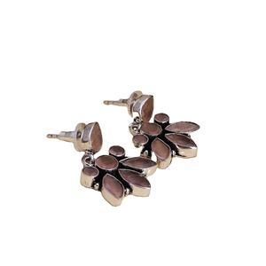 Pendientes de tuerca bohemios de latón y acero inoxidable chapados en plata oxidada con piedra Monalisa, hermoso diseño para fiesta de mujer - Product Image 4