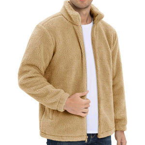 Novedades de Invierno, Chaqueta de Invierno con Cierre de Sherpa Suave, Estilo Casual Holgado, Logotipo Personalizado en Venta, Chaquetas de Forro Polar para Hombre - Product Image 6