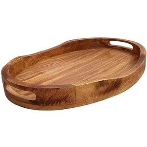 Table basse décorative moderne de luxe en bois, plateau de service 17x13, bois naturel, écologique, table d'appoint pour salon - Product Image 1