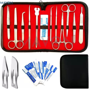 Kit de Herramientas de Sutura Manual de Acero Inoxidable Alemán, Porta Bisturís, Pinzas Mosquito, Tijeras para Iris, Certificado CE - Product Image 5