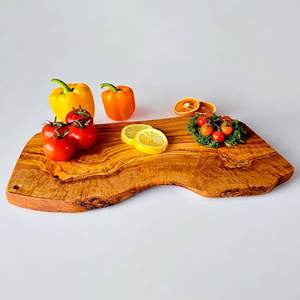 Planche à découper rectangulaire en bois d'acacia naturel avec bord brut et surface antidérapante pour la cuisine - Product Image 2