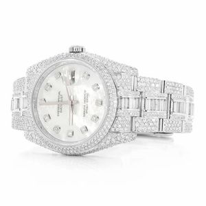 Reloj Moissanite Totalmente Cubierto de Diamantes para Hombre, Reloj de Lujo Estilo Diamante, Tono Plateado, Estilo Hip Hop, Brazalete Personalizado, Regalo - Product Image 2