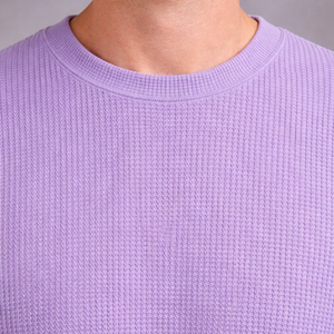 Custom Mens <b>Waffle</b> Knit T <b>Shirt</b> Unisex Oversized Fit Heavyweight 100% Cotton High Quality Short Sleeve Tee - Product Image 4