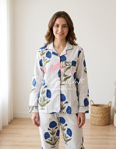 Camisa de Manga Larga para Mujer, 100% Algodón Puro, Estampada a Mano, con Cuello Camisero y Botones, para Primavera, Verano y Otoño - Product Image 2
