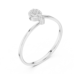Anillo de Oro Sólido de 14k con Diamantes de Corte Brillante Redondo para Mujer, Anillo de Compromiso Clásico de Diseño Minimalista para Regalo - Product Image 5
