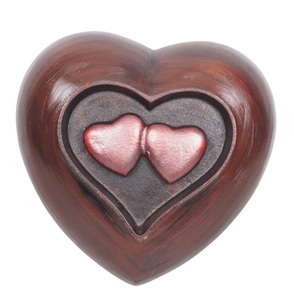 Urna Funeraria Estilo Americano en Forma de Corazón, Color Mármol Azul con Corazones Dorados, Diseños Personalizables para Adultos - Product Image 2