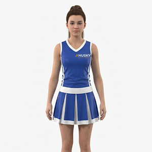 Uniformes de Animadoras Personalizados con Logotipo Frontal Impreso por Transferencia Térmica, Conjuntos Premium para Niñas y Adultas, para Equipos y Competiciones, Colores, Tops y Shorts, 100% - Product Image 1