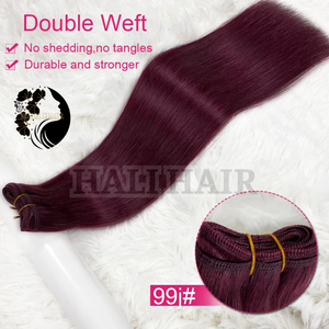 Premium 100% vietnamien Remy trame droite Extensions de cheveux humains toutes les couleurs teintes Super Double dessiné Hali Double trame - Product Image 6
