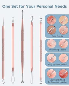 Extracteur de points noirs et de boutons en acier inoxydable durable pour l'élimination de l'acné, des comédons, des imperfections, des points blancs et des boutons - Product Image 3