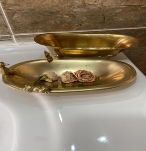 Accessoire de salle de bain multifonctionnel en laiton avec porte-savon et porte-brosses circulaires. Disponible aux prix de gros. - Product Image 3