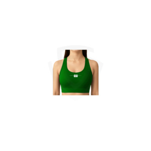Soutien-gorge de sport pour femme en polyester, maintien élevé, antibactérien, dos ouvert, décolleté bas, haute extensibilité, bretelles croisées, personnalisable à l'avant - Product Image 1