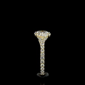 Bague en diamant ovale de 4 carats cultivé en laboratoire, moissanite est-ouest, halo caché, pierre blanche, certifiée IGI, bague de fiançailles et de mariage - Product Image 2