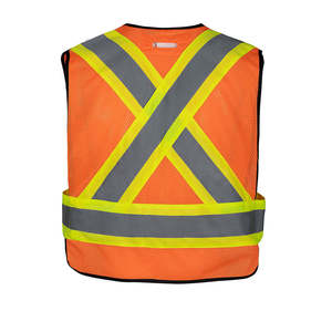 Gilet de sécurité réfléchissant en coton imperméable avec logo personnalisé imprimé, panneaux en maille et plusieurs poches pour la construction - Product Image 4