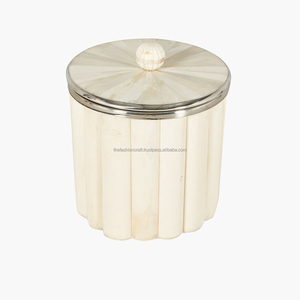 Cubo de hielo de lujo con incrustaciones de hueso hecho a mano y tapa, de acero inoxidable ecológico para fiestas y el hogar, de The Fashion Craft - Product Image 5