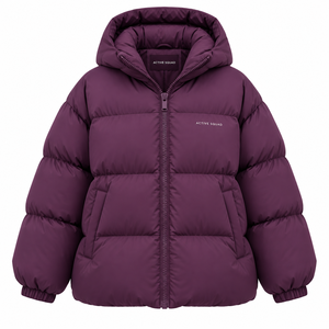 Chaqueta Acolchada Extra Grande para Mujer, Negra, de Algodón, Impermeable, Ecológica, con Serigrafía y Bordado de Alta Calidad - Product Image 1