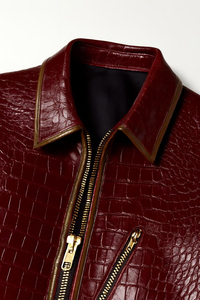 Nouvelle arrivée, veste en cuir de qualité supérieure, sur mesure, vente chaude, style classique, embossé crocodile, veste en cuir tendance pour hommes - Product Image 5