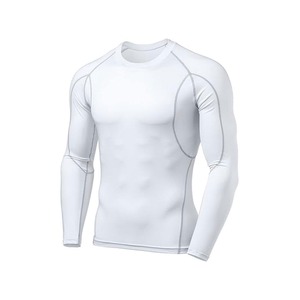 <b>Men's</b> Custom Logo Eco-Friendly Spandex/Polyester MMA Rashguard Long Sleeves Custom Sublimation Printing Breathable Quick Dry - Product Image 1