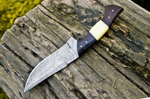 Custom OEM/ODM Handmade Industrial Grade Bowie <b>Knife</b> in Damascus Steel Wood+<b>Bone</b> <b>Handle</b> Leather Sheath 15in - Product Image 2