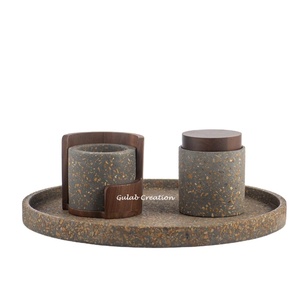 ชุดกระถางธูปดินเผาสีเทาที่วางธูปทันสมัยพร้อมถาดสำหรับน้ำมันหอมระเหยกลิ่นหอมในบ้านและใช้ตกแต่ง - Product Image 1