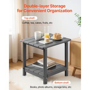 Tavolino da Esterno a Doppio Strato in HDPE 17.72L X 14.96P X 17.32H Pollici, Facile Manutenzione, Resistente alle Intemperie per Centri Commerciali e Patii - Product Image 3