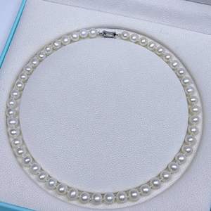 Pendentif en perle de mer naturelle Akoya 8-8,5 mm, luxe, zircon de qualité supérieure, accessoires en argent pur S925, colliers Akoya de qualité supérieure - Product Image 1