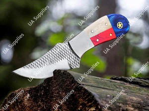 Cuchillo de herrador de caballos hecho a mano, afilado como una navaja, cuchillo EDC Skinner de hoja fija, cuchillo táctico multiusos para caza al aire libre, mango de madera Pakka - Product Image 4