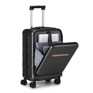 20 Inch Carry-On Luggage ABS+<b>PC</b> Double Spinner <b>Wheels</b> with TSA Lock Airline Approved Front Compartment 22 X 14 X 9 Dimensions - Product Image 3
